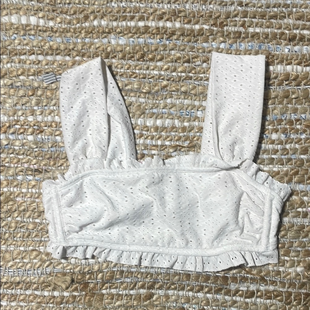 White Eyelet Bikini Top